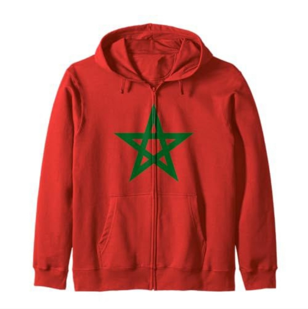 Orange Hoodie with Green Star Design
